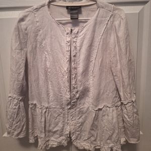 %100 Linen Ruffled Jacket from INC International Concepts